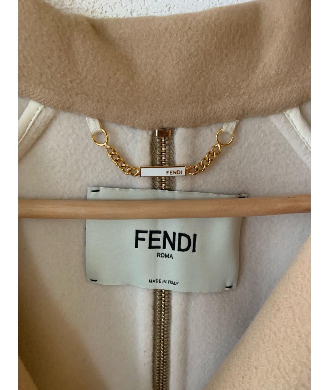 FENDI Бежевое шерстяное пальто, фото 3