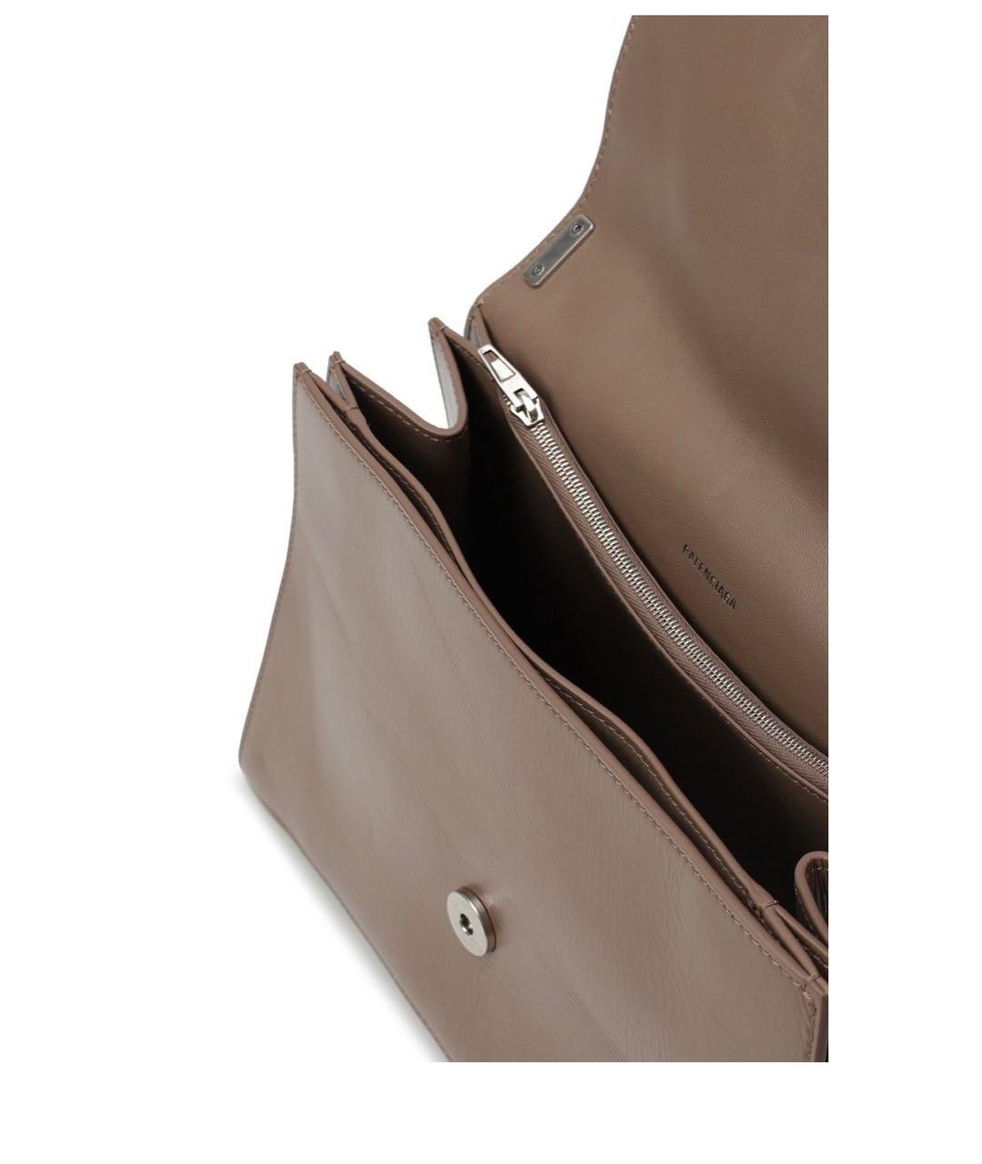 BALENCIAGA Бежевая кожаная сумка через плечо, фото 3