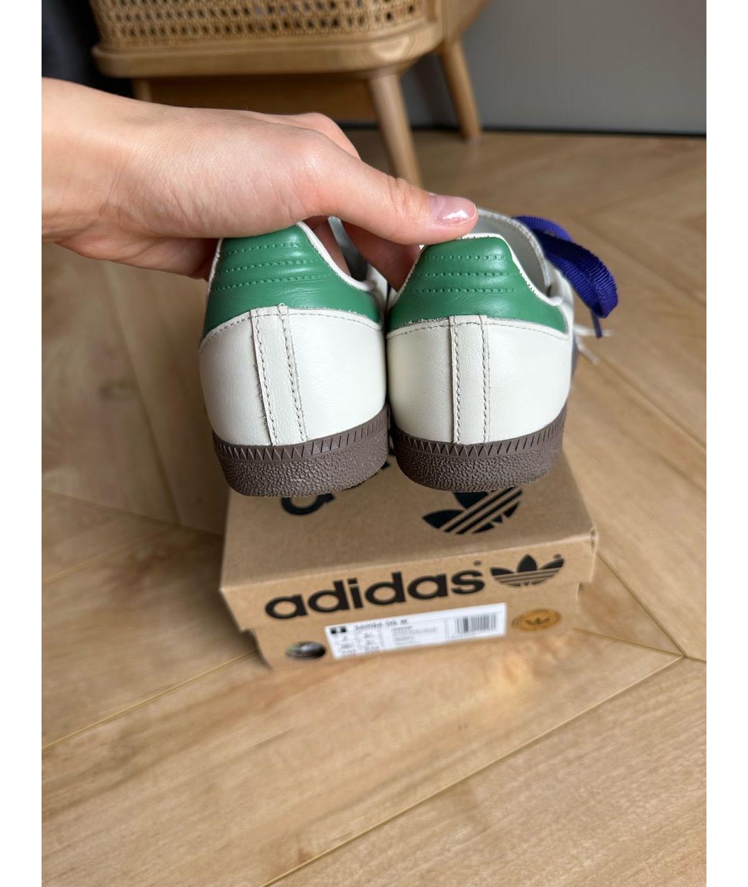 ADIDAS Бежевые кожаные кеды, фото 4