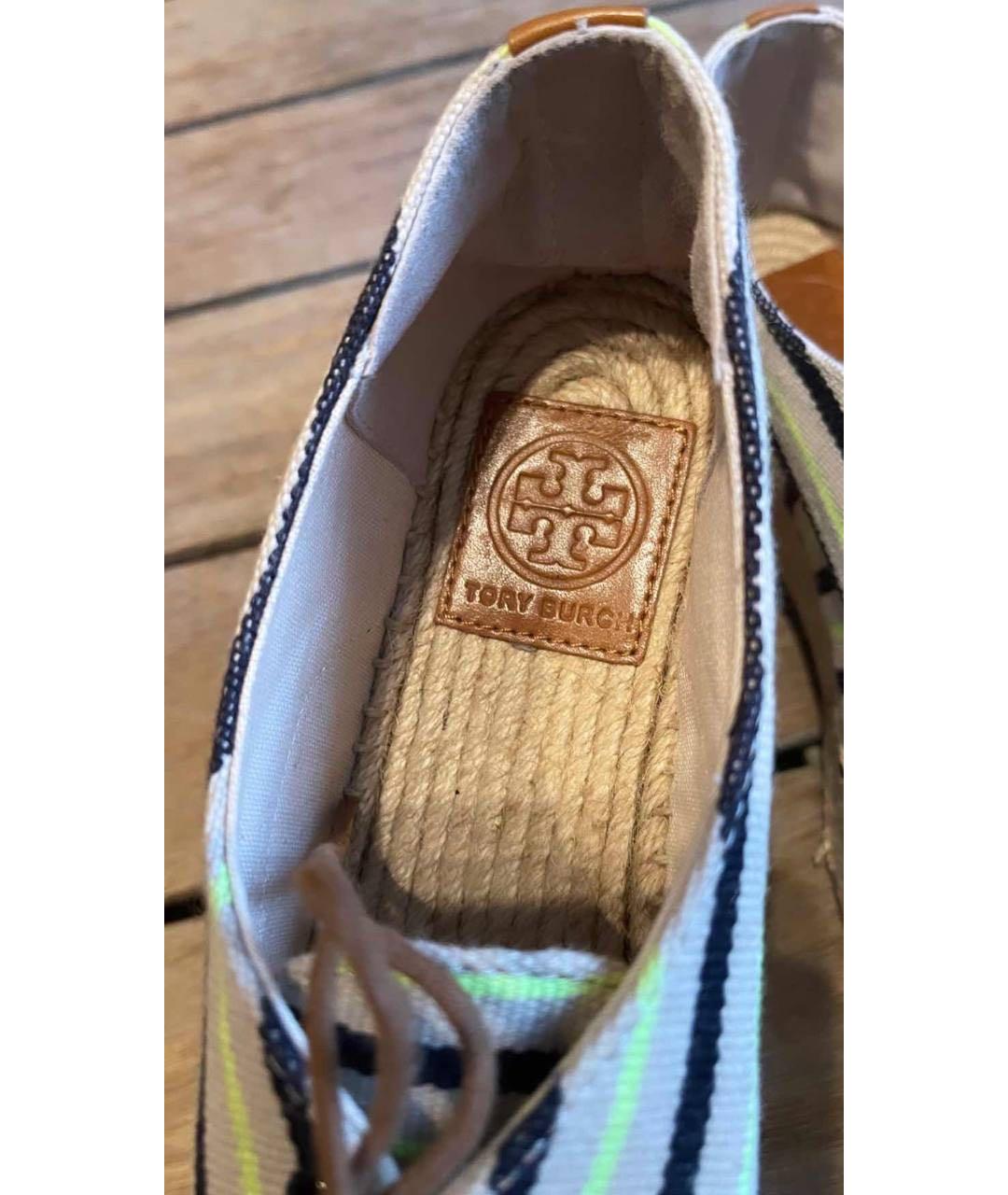 TORY BURCH Бежевые текстильные эспадрильи, фото 3