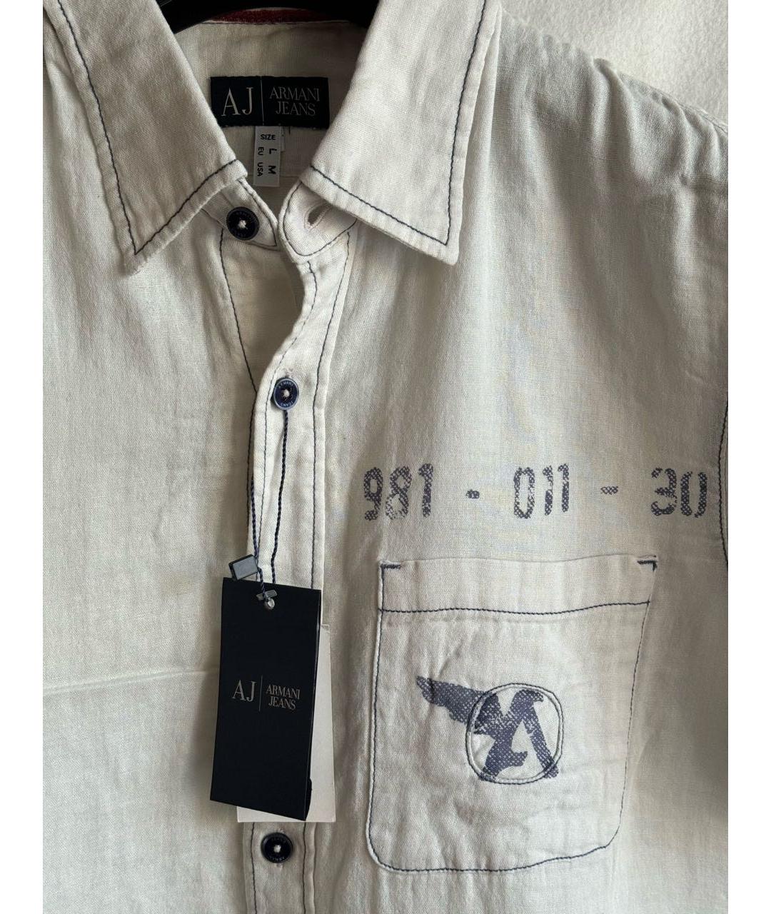 ARMANI JEANS Бежевая хлопковая кэжуал рубашка, фото 2