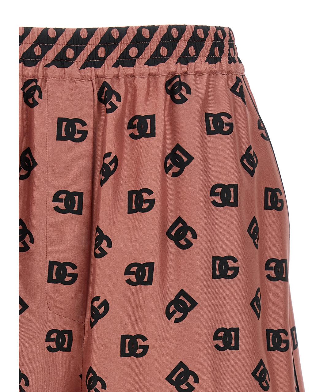 DOLCE&GABBANA Розовые шелковые шорты, фото 3