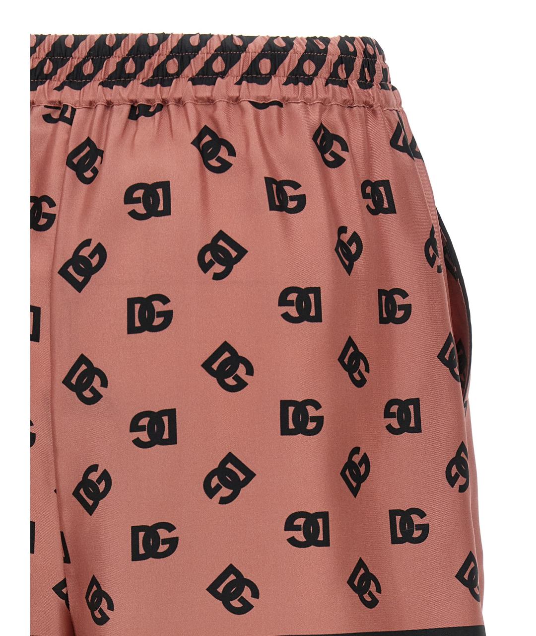 DOLCE&GABBANA Розовые шелковые шорты, фото 4