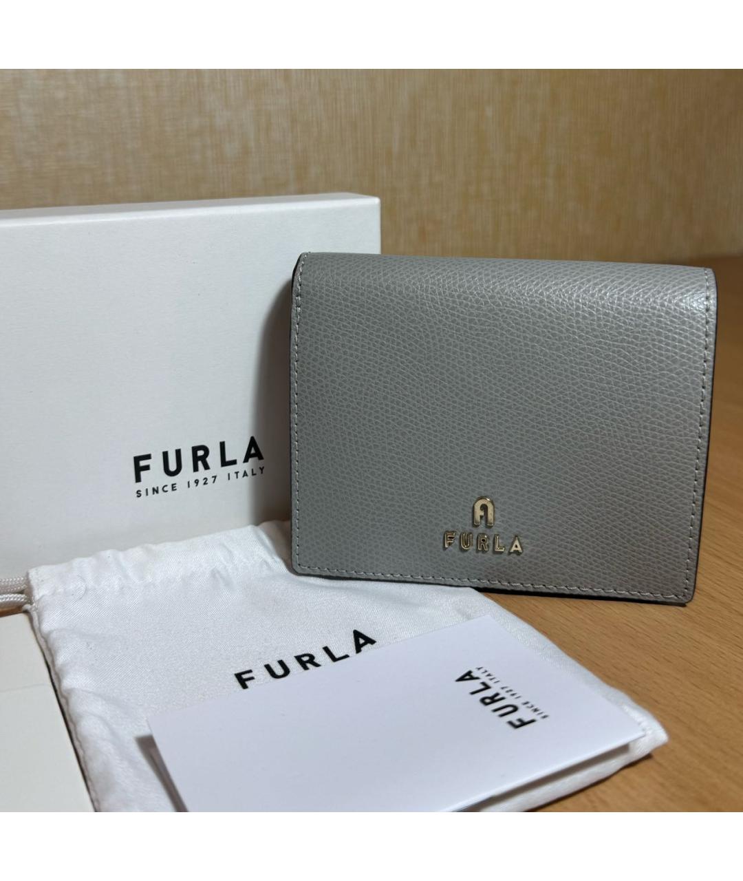 FURLA Серый кожаный кошелек, фото 6