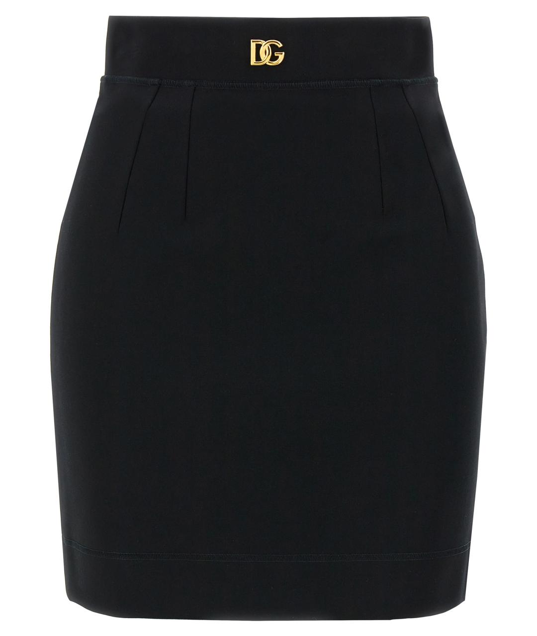 DOLCE&GABBANA Черная вискозная юбка мини, фото 1