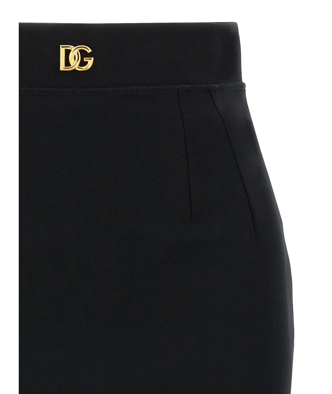 DOLCE&GABBANA Черная вискозная юбка мини, фото 3