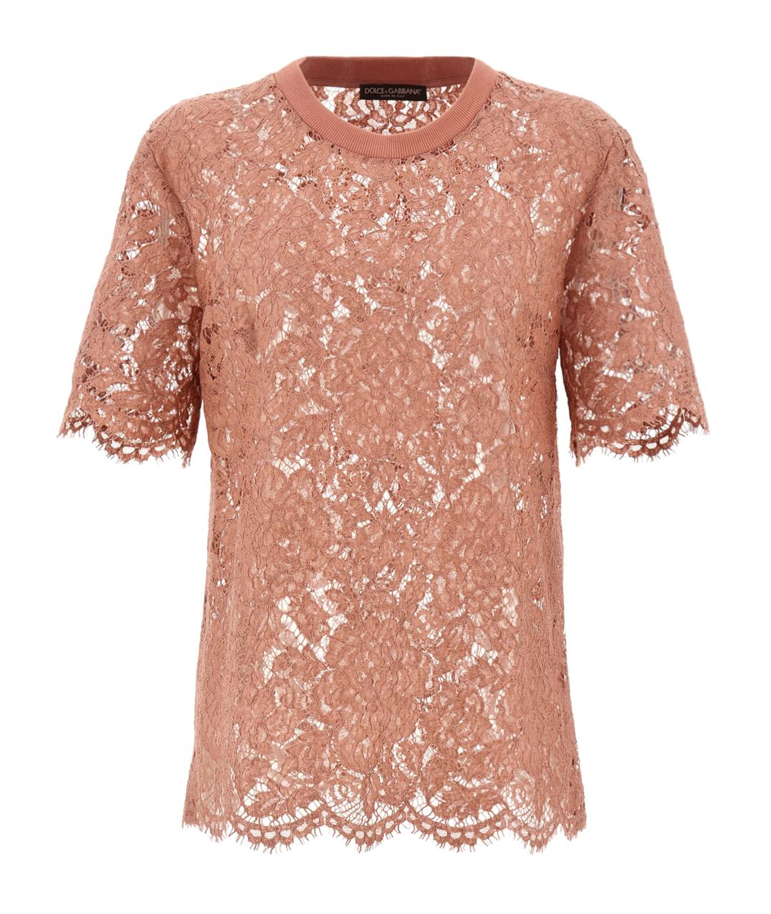 DOLCE&GABBANA Розовая вискозная футболка, фото 1
