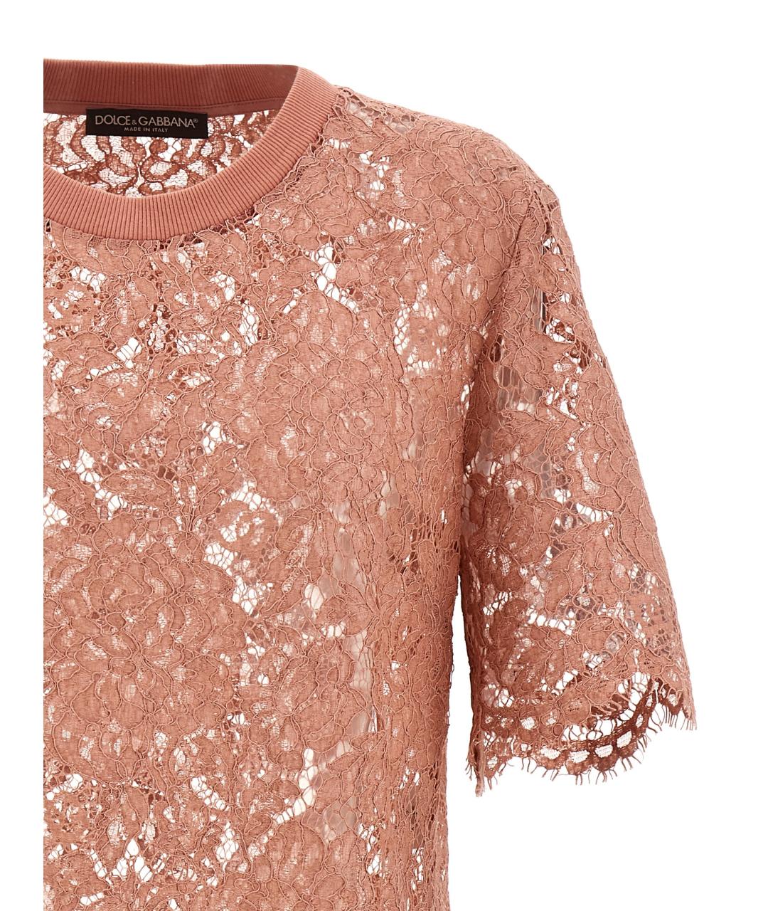 DOLCE&GABBANA Розовая вискозная футболка, фото 3