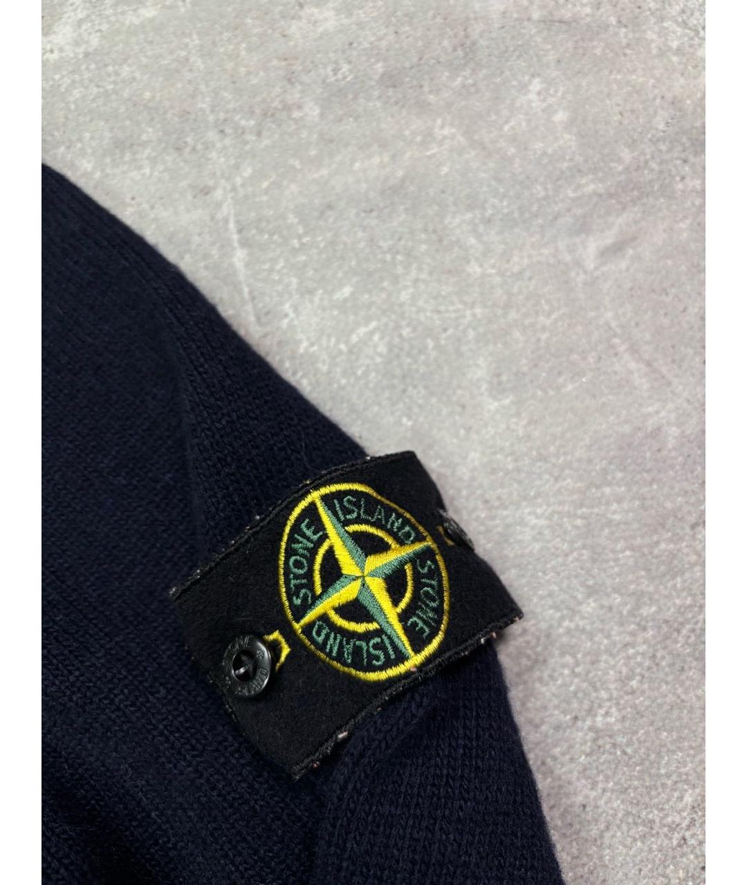 STONE ISLAND Темно-синий шерстяной джемпер / свитер, фото 4