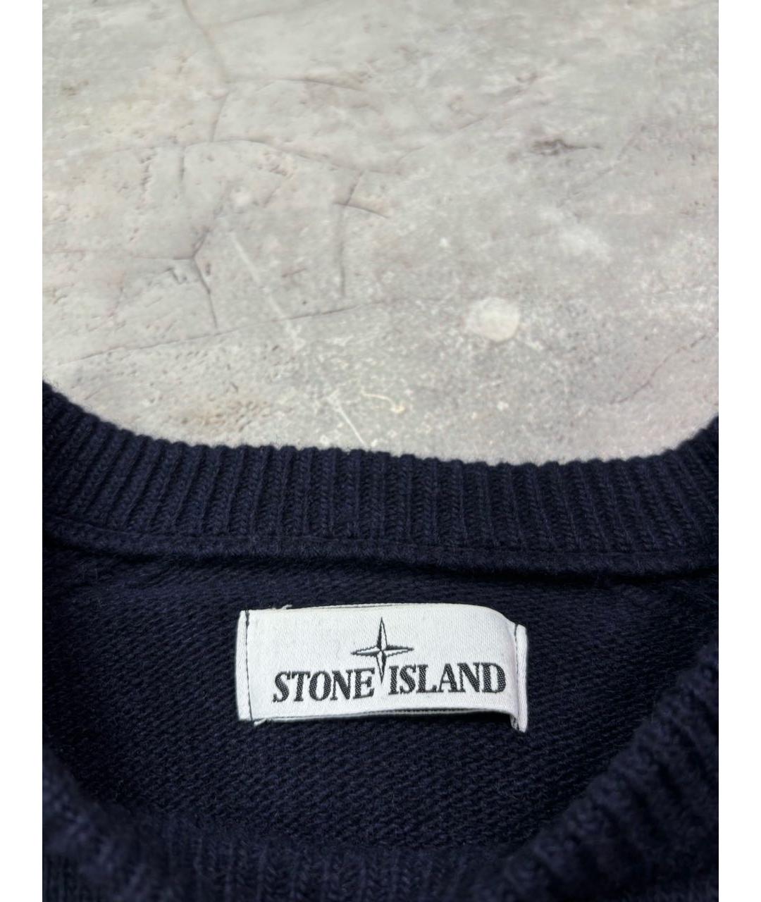 STONE ISLAND Темно-синий шерстяной джемпер / свитер, фото 3