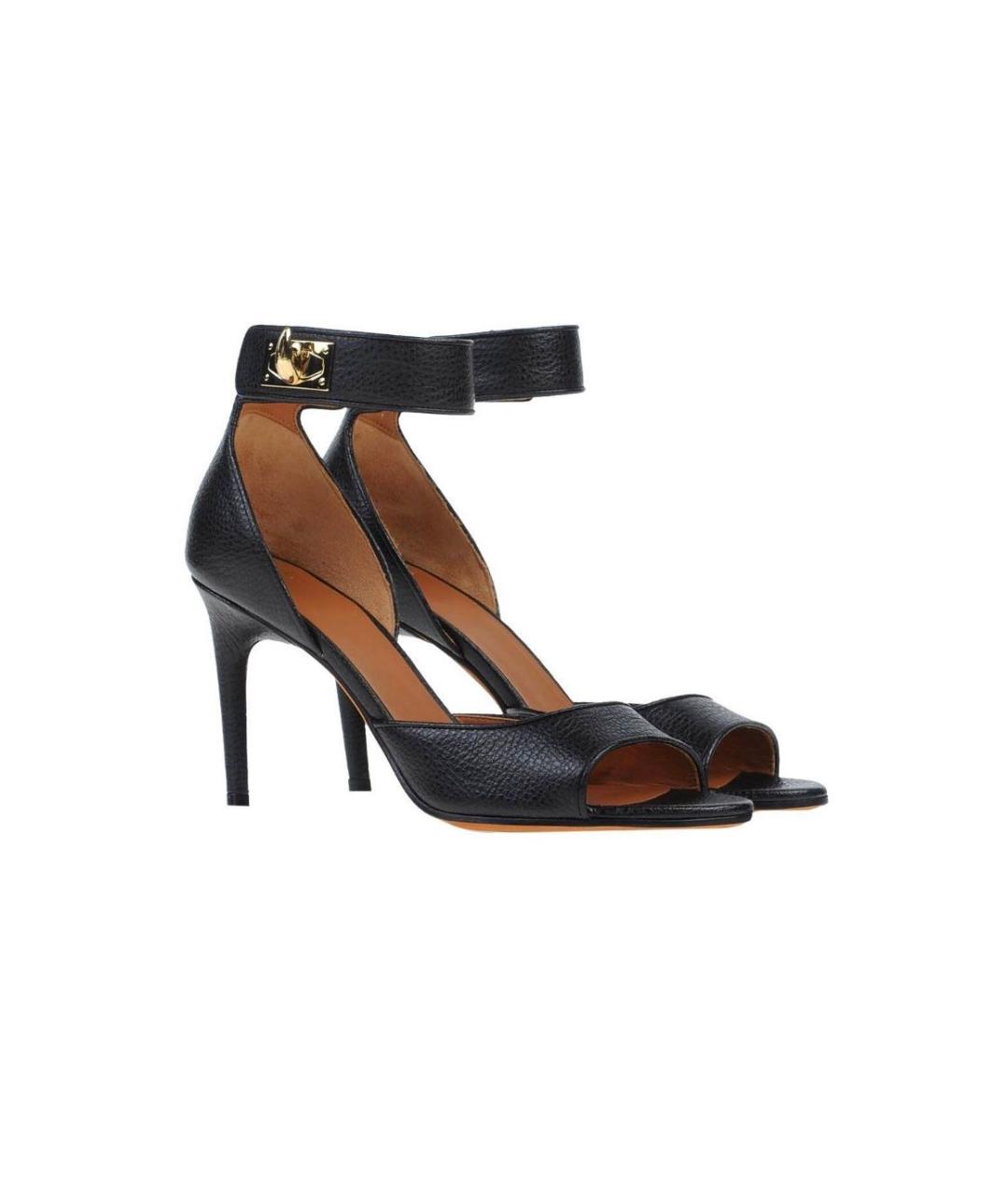 GIVENCHY Черные кожаные босоножки, фото 5