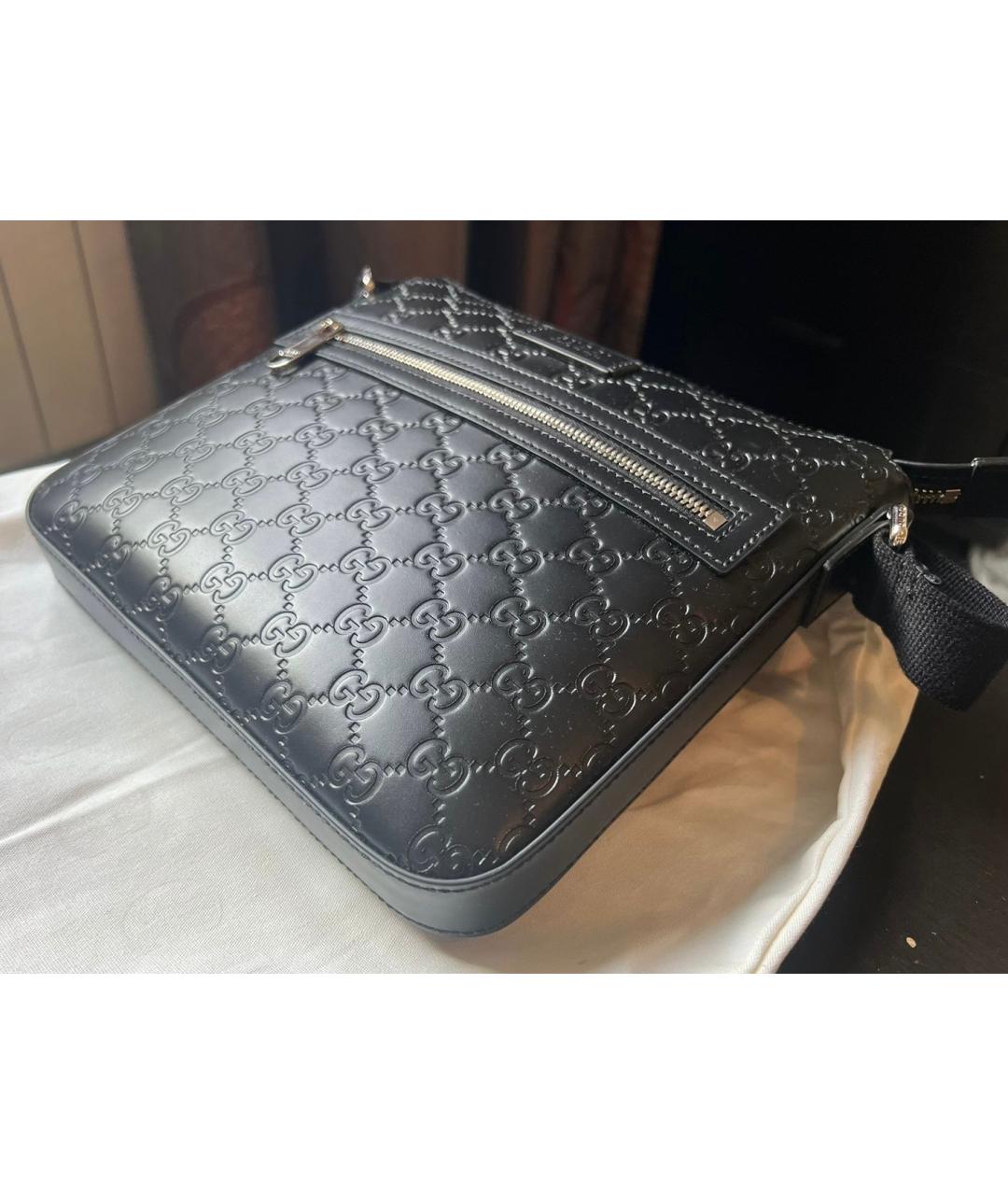 GUCCI Черная кожаная сумка на плечо, фото 7