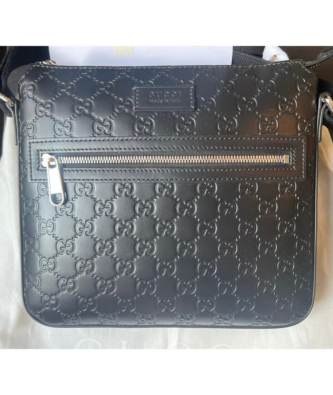 GUCCI Черная кожаная сумка на плечо, фото 3