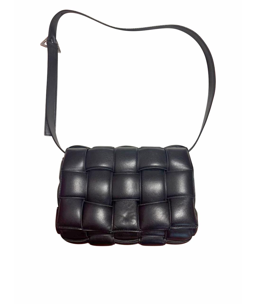 BOTTEGA VENETA Черная кожаная сумка через плечо, фото 1