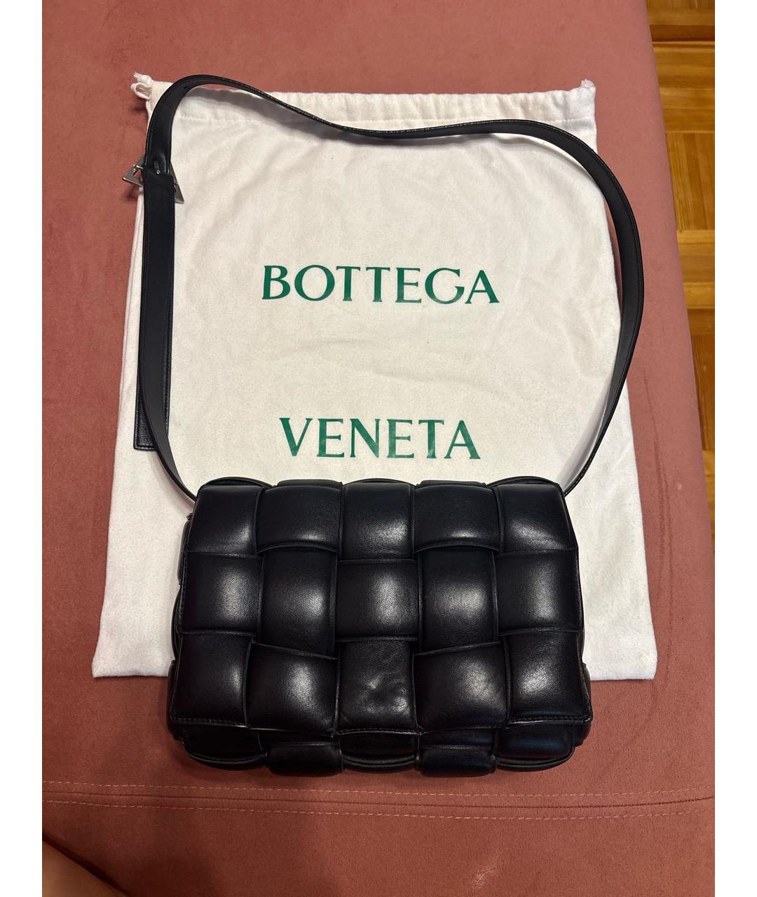 BOTTEGA VENETA Черная кожаная сумка через плечо, фото 8