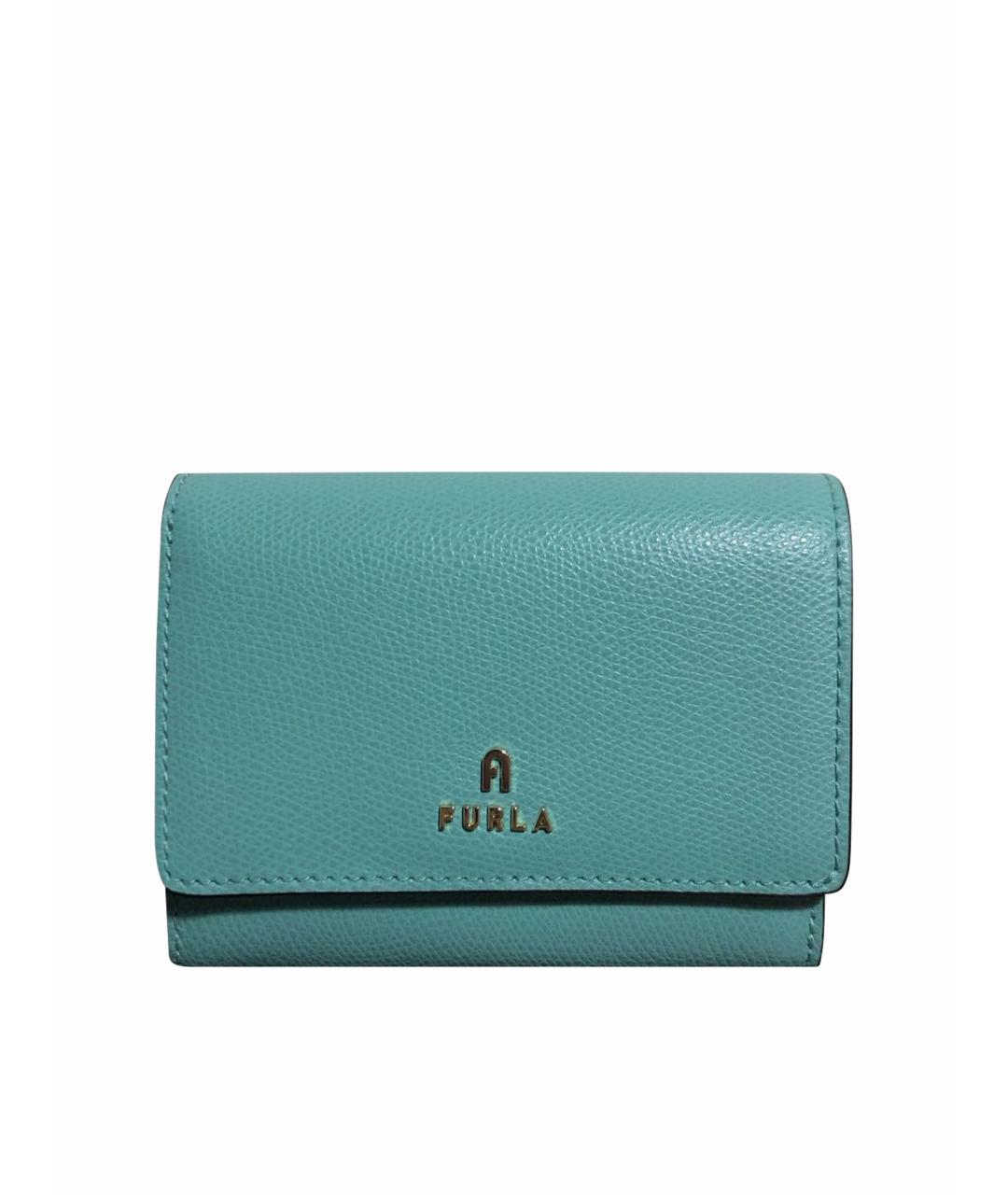 FURLA Бирюзовый кожаный кошелек, фото 1