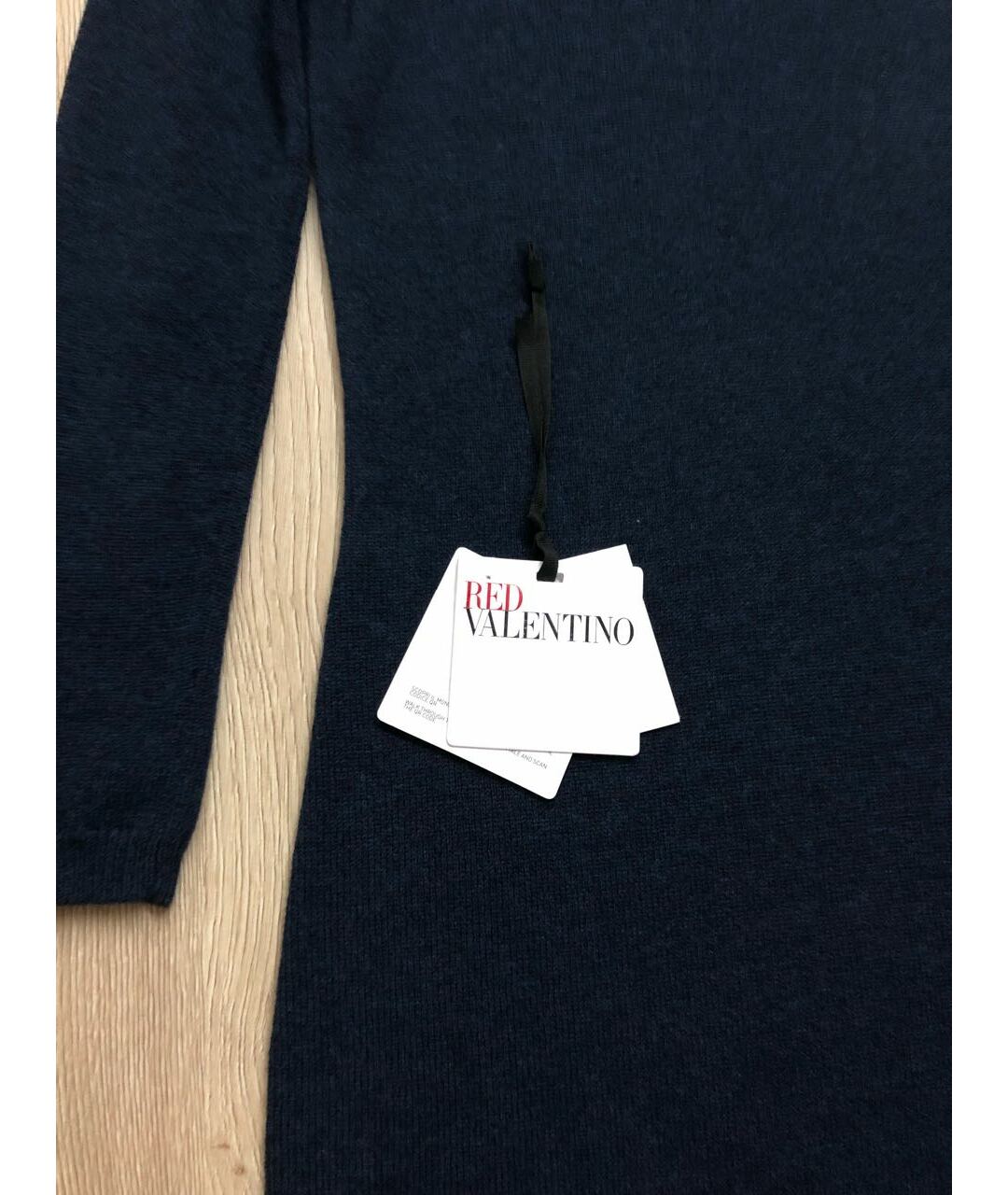 RED VALENTINO Темно-синее шерстяное повседневное платье, фото 5