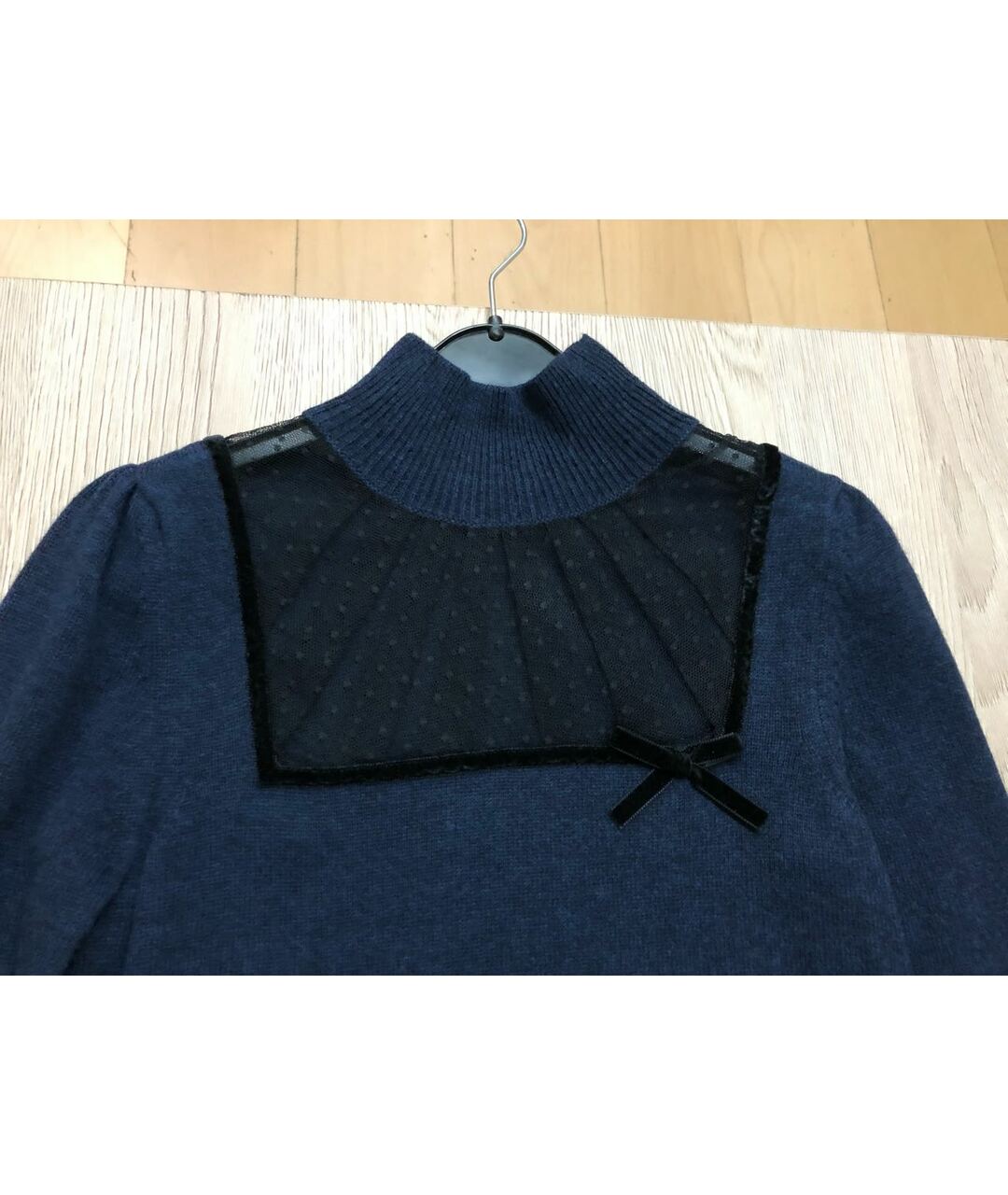 RED VALENTINO Темно-синее шерстяное повседневное платье, фото 3