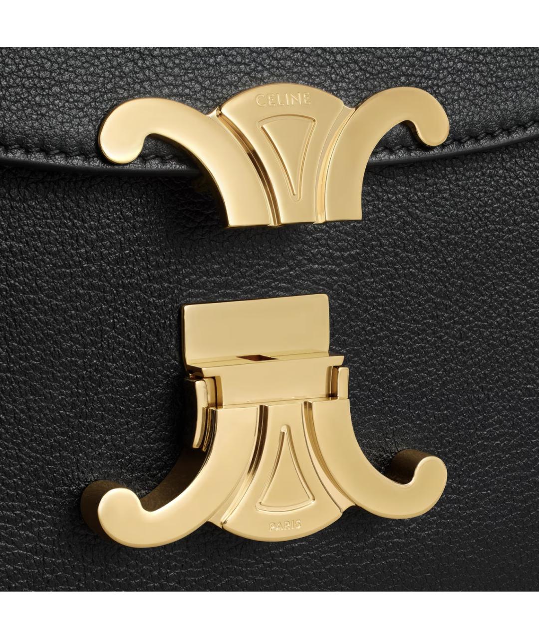 CELINE Черная кожаная сумка с короткими ручками, фото 5