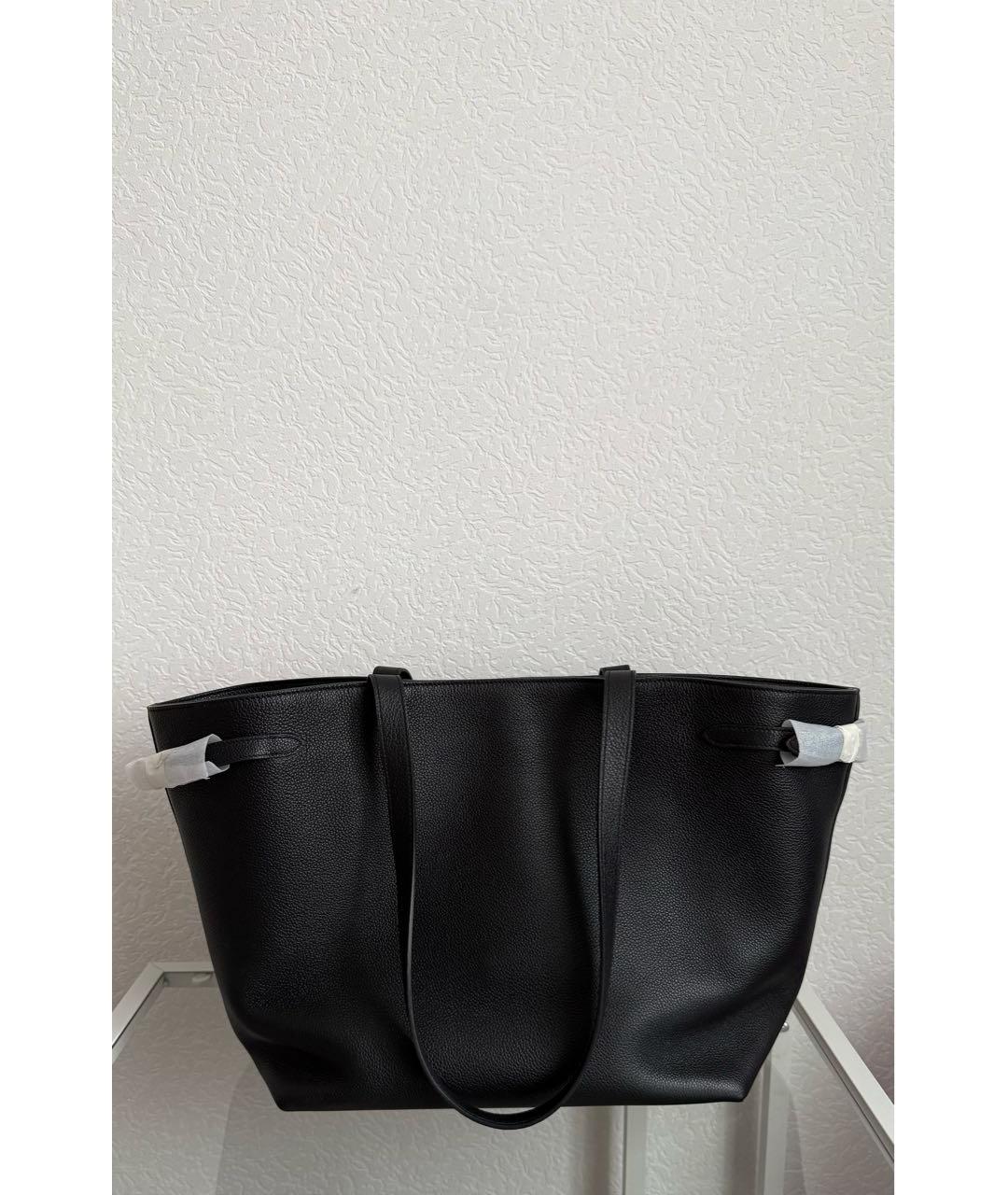 CELINE Черная кожаная сумка тоут, фото 3