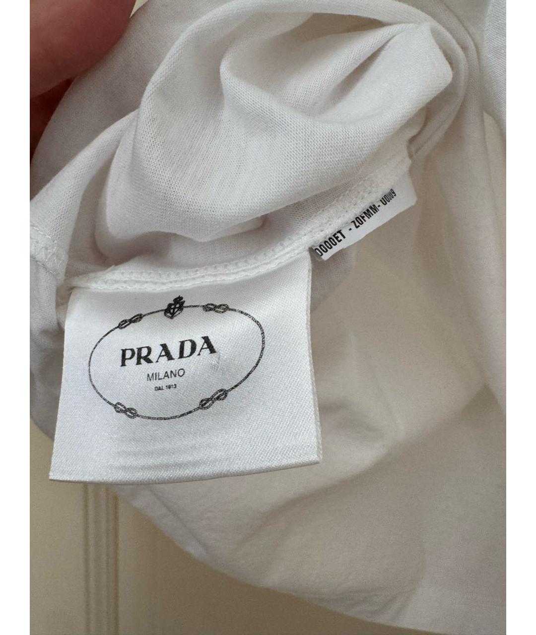 PRADA Белая хлопковая майка, фото 4
