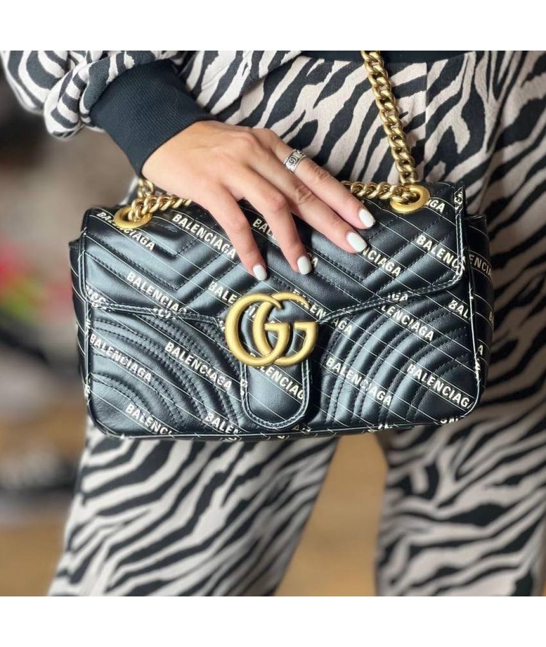 GUCCI Черная кожаная сумка через плечо, фото 8