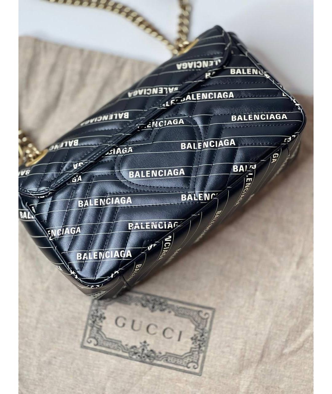 GUCCI Черная кожаная сумка через плечо, фото 3