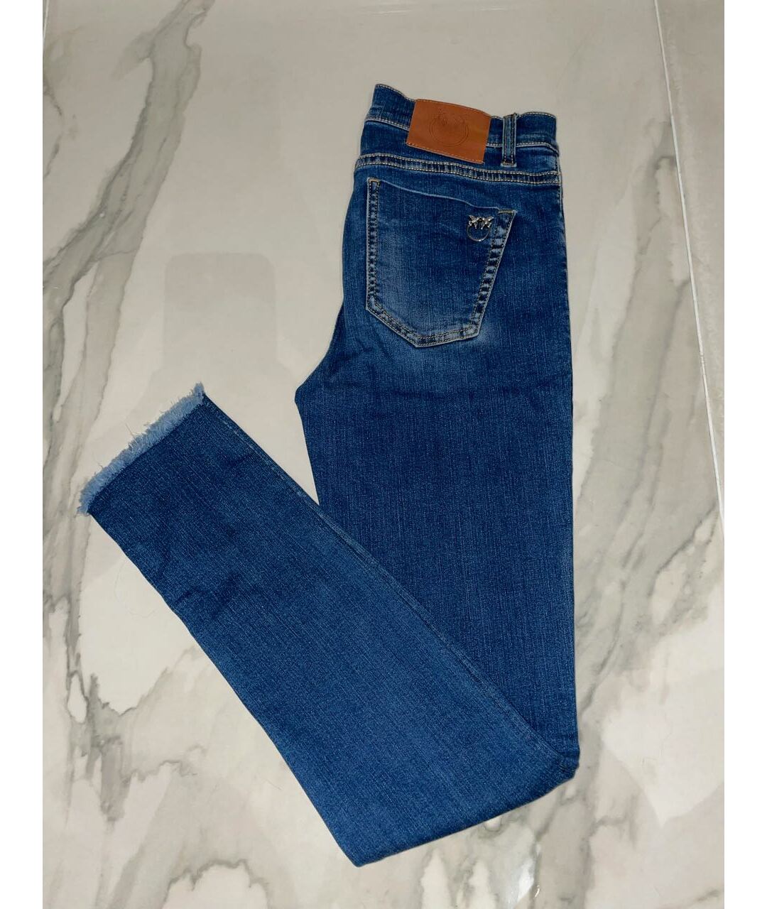 PINKO Синие хлопко-эластановые джинсы слим, фото 2