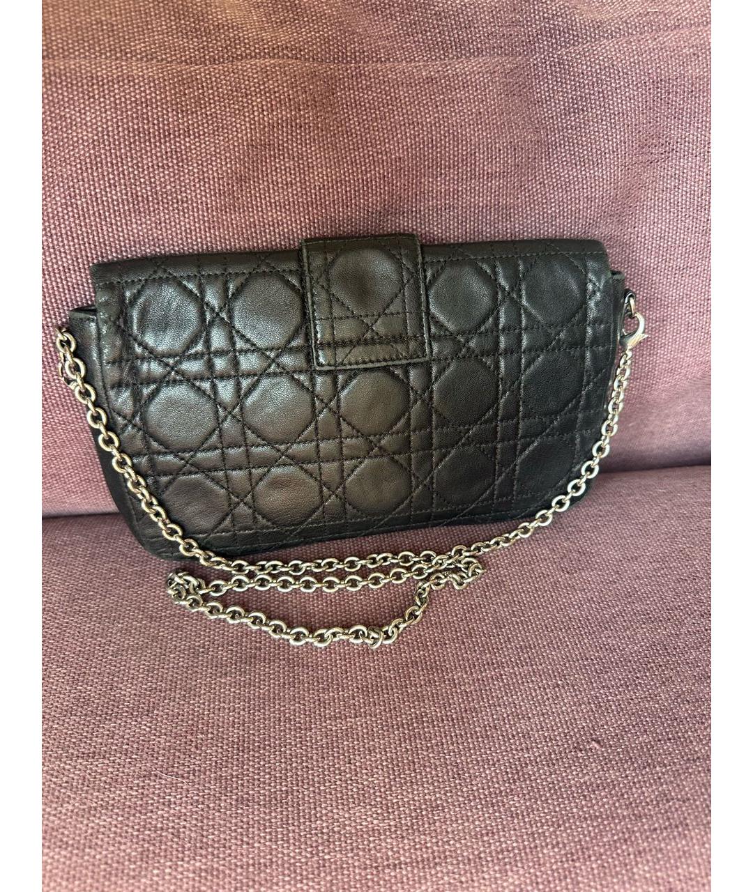 CHRISTIAN DIOR Черная кожаная сумка через плечо, фото 3