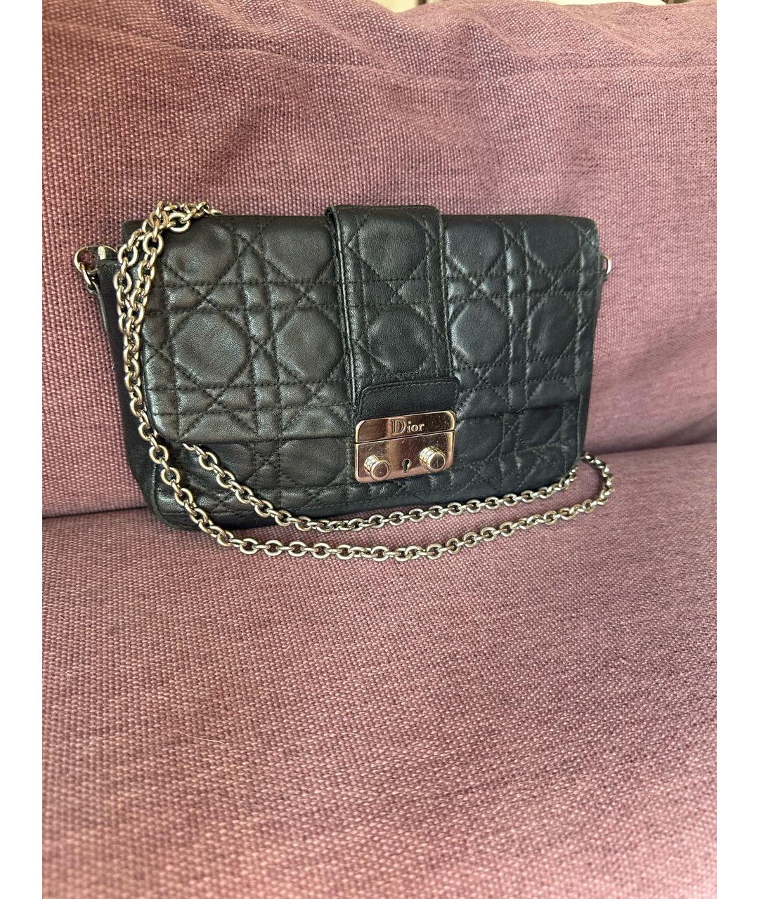 CHRISTIAN DIOR Черная кожаная сумка через плечо, фото 7