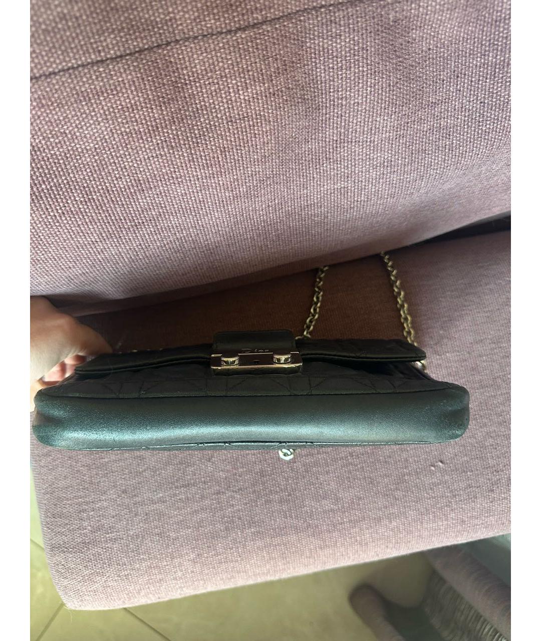 CHRISTIAN DIOR Черная кожаная сумка через плечо, фото 6