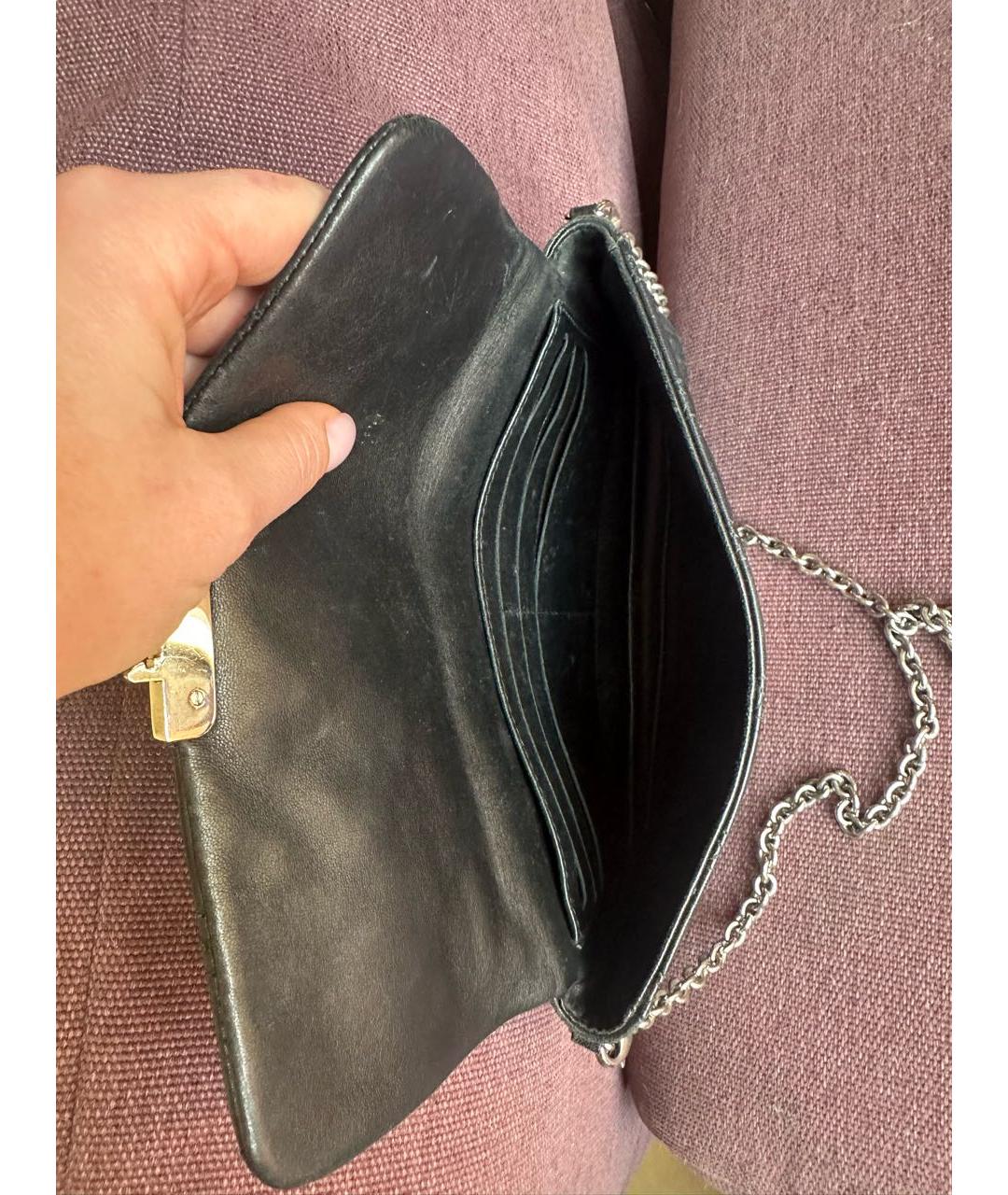 CHRISTIAN DIOR Черная кожаная сумка через плечо, фото 4