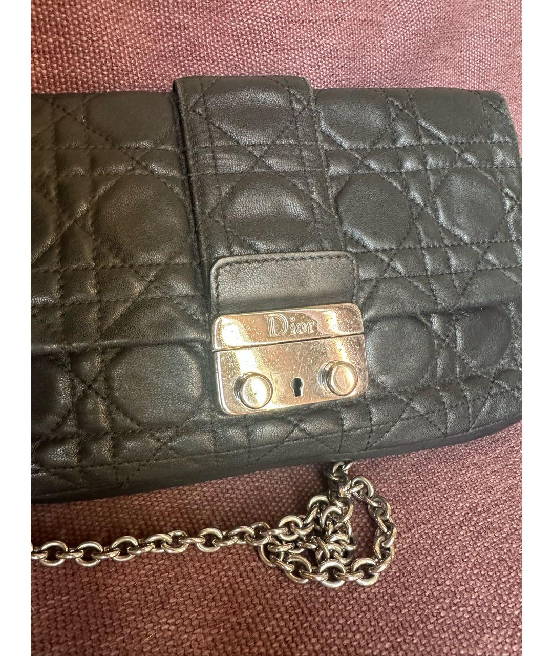 CHRISTIAN DIOR Черная кожаная сумка через плечо, фото 2