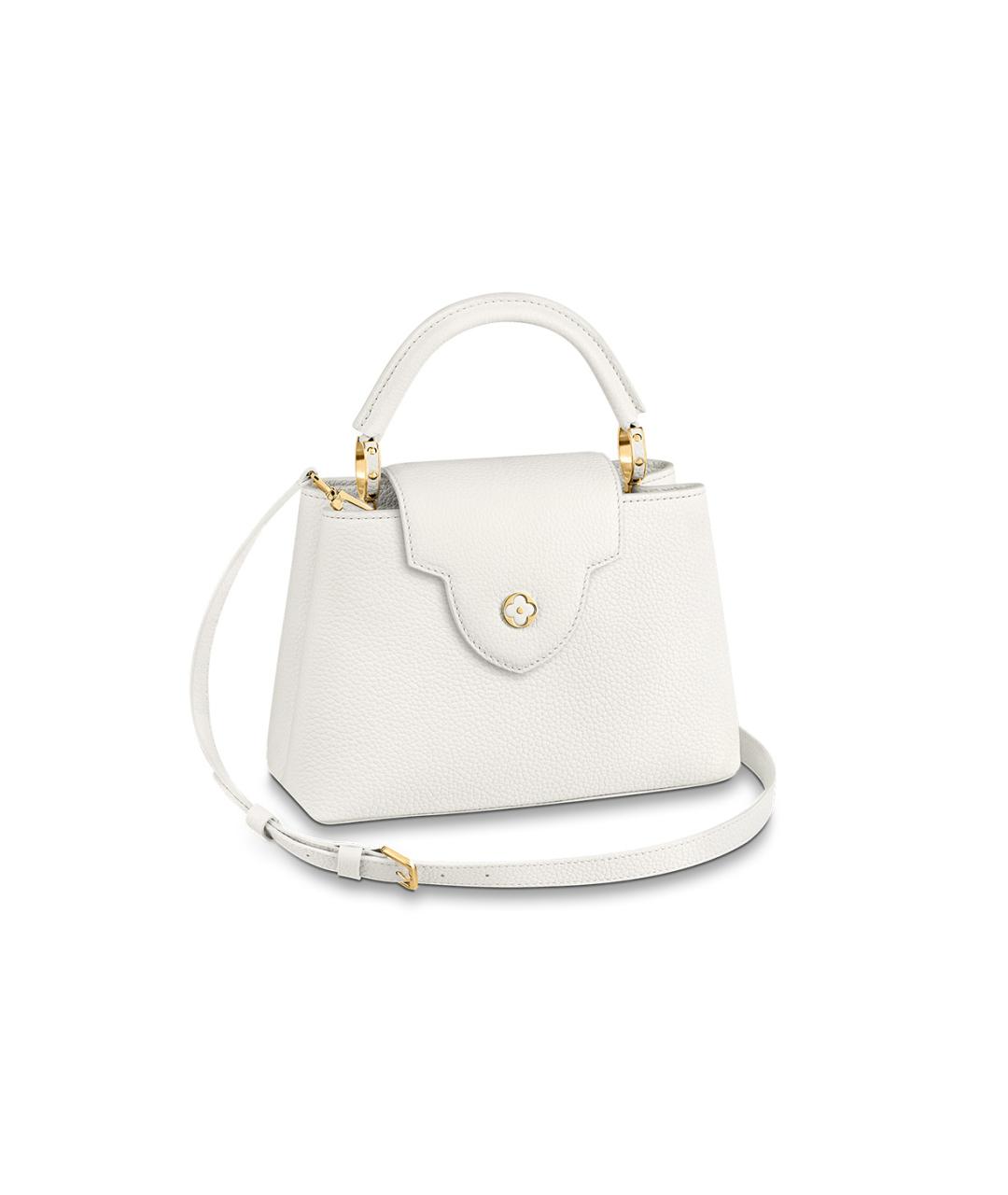 LOUIS VUITTON Белая кожаная сумка через плечо, фото 6