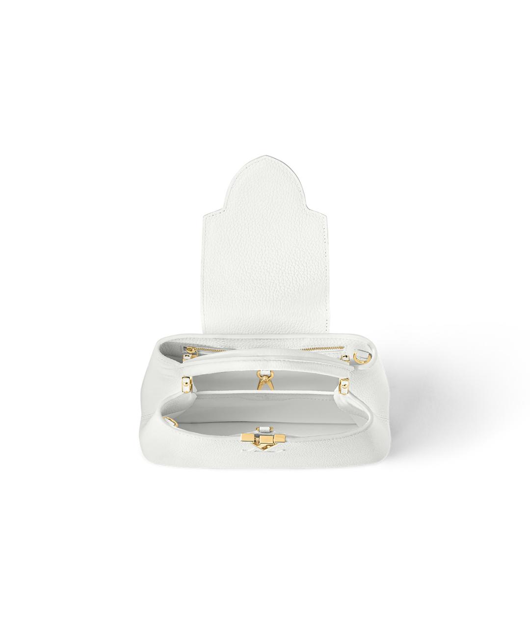 LOUIS VUITTON Белая кожаная сумка через плечо, фото 5