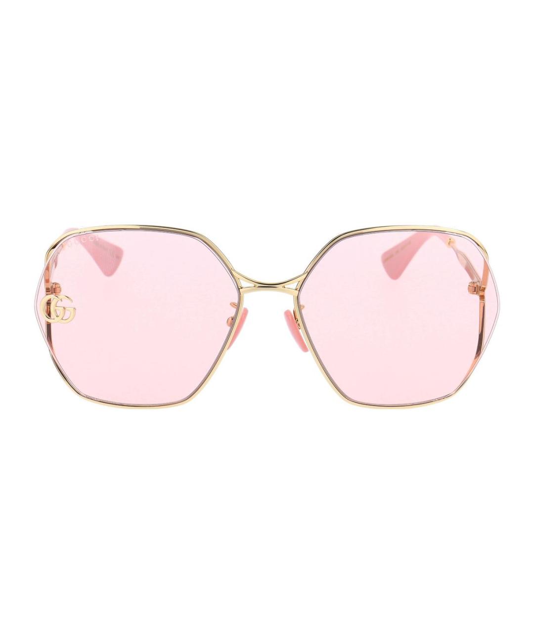 GUCCI Розовые металлические солнцезащитные очки, фото 2