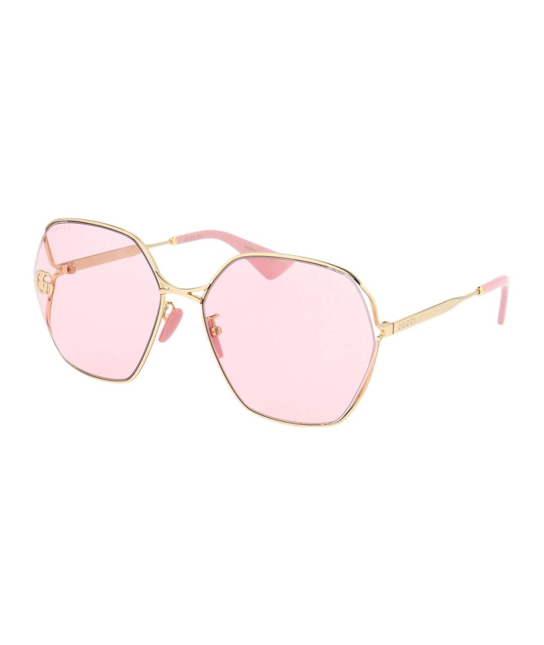 GUCCI Розовые металлические солнцезащитные очки, фото 1