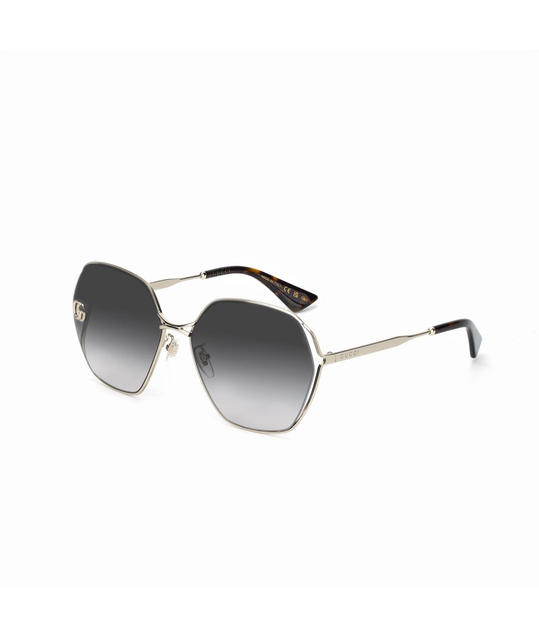 GUCCI Золотые металлические солнцезащитные очки, фото 5