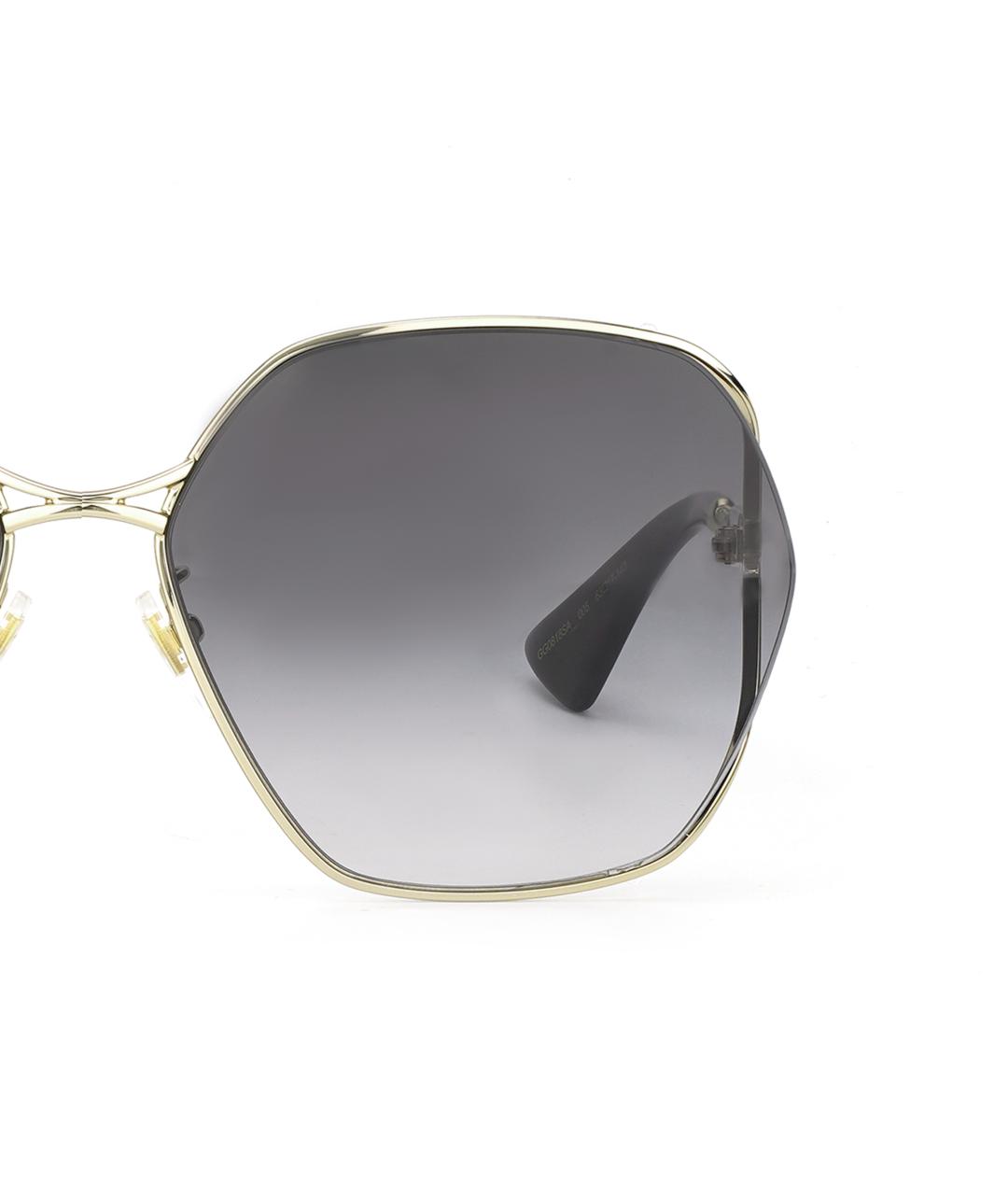 GUCCI Золотые металлические солнцезащитные очки, фото 4
