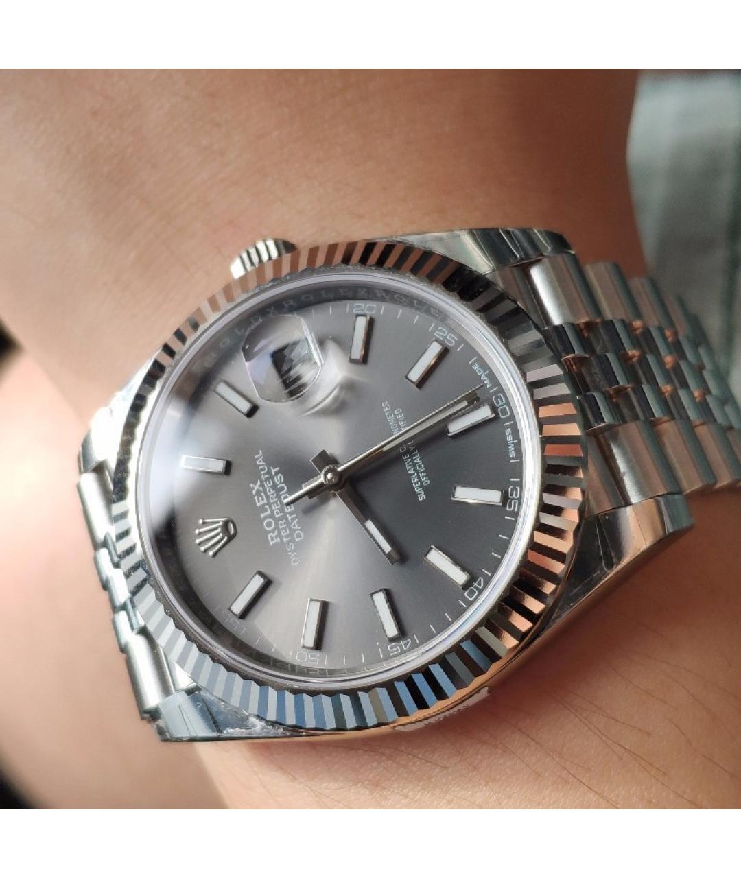 ROLEX Серые часы из белого золота, фото 3