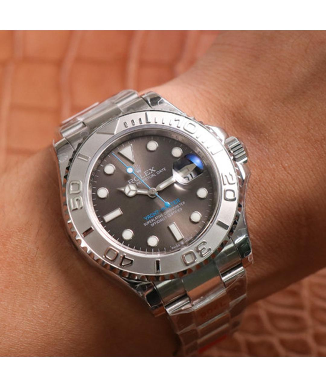 ROLEX Серые платиновые часы, фото 3