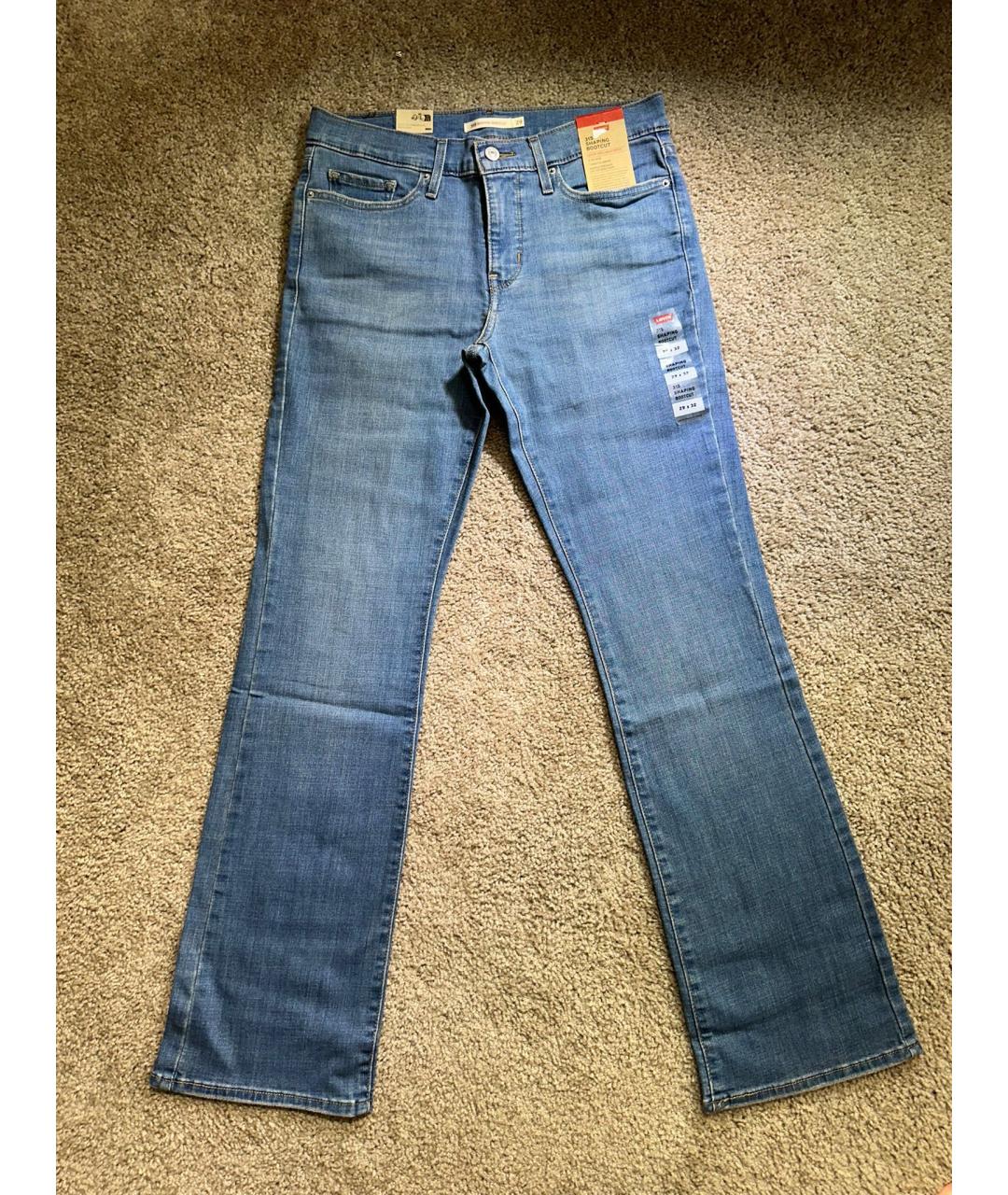 LEVI'S Голубые хлопковые джинсы клеш, фото 5