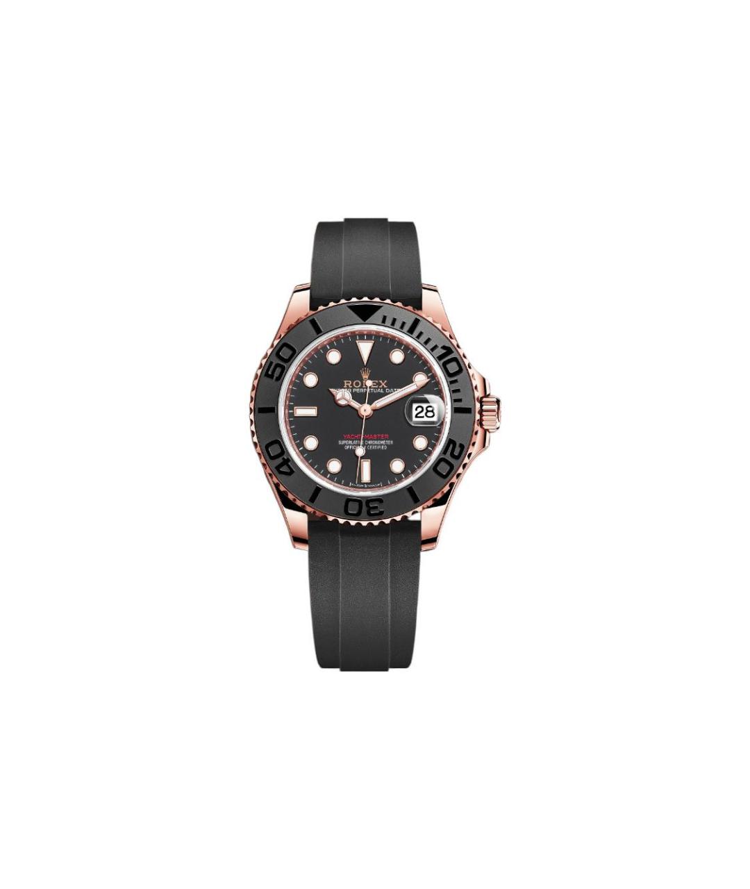 ROLEX Черные часы из розового золота, фото 4