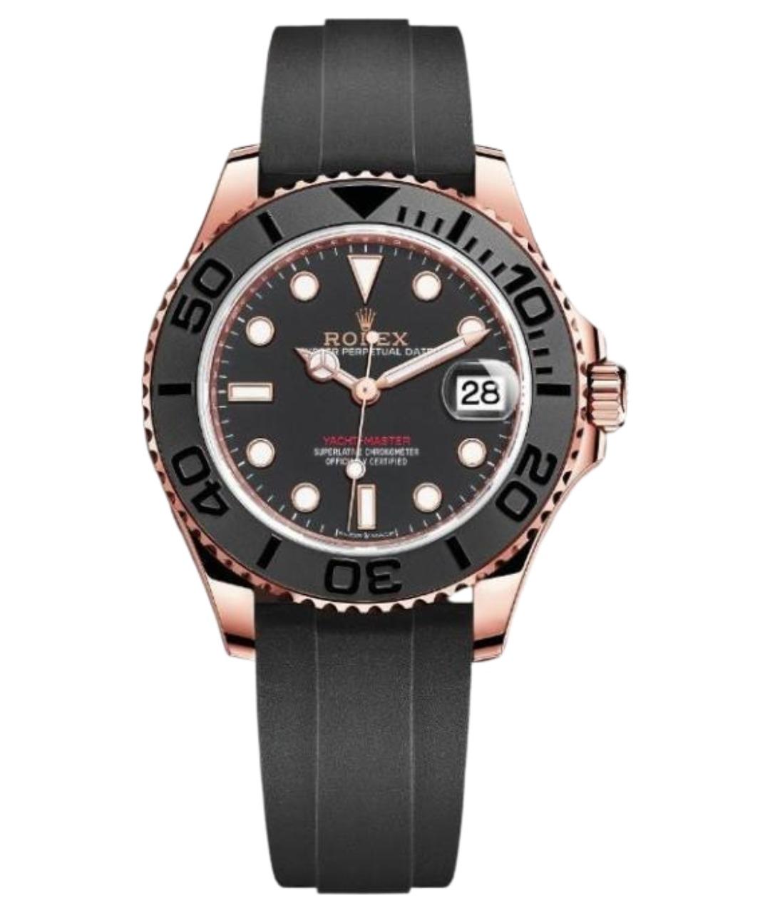 ROLEX Черные часы из розового золота, фото 1