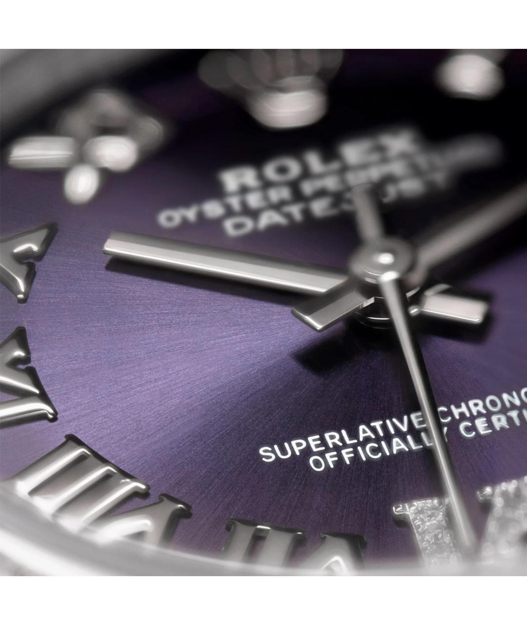 ROLEX Фиолетовые часы из белого золота, фото 4