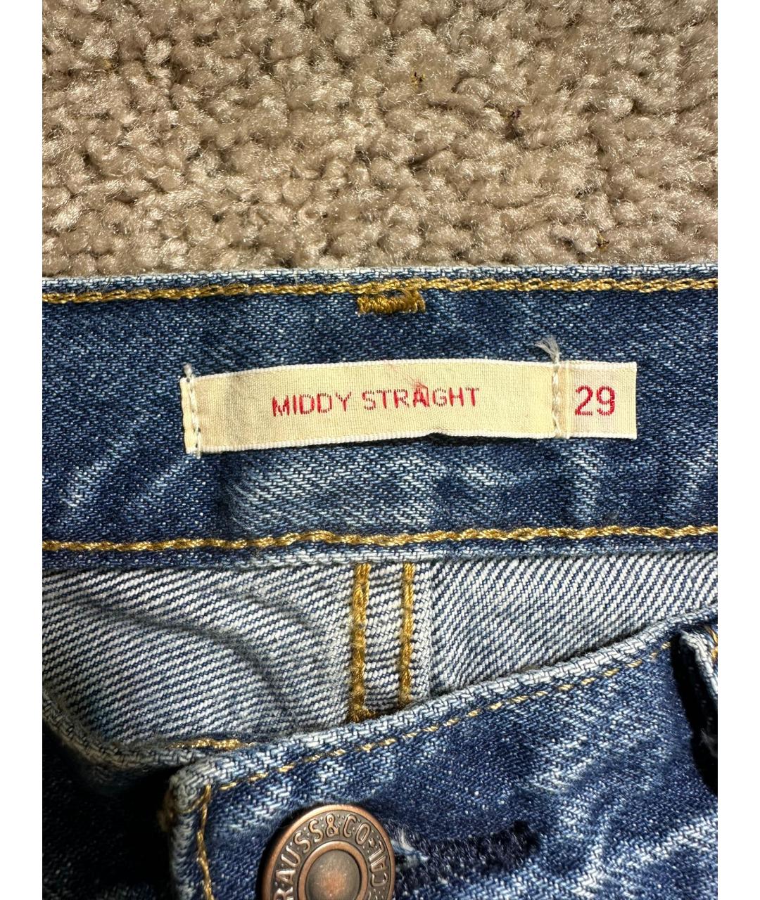 LEVI'S Синие хлопковые прямые джинсы, фото 3