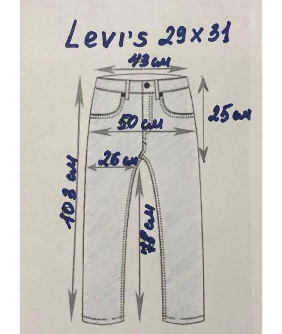 LEVI'S Синие хлопковые прямые джинсы, фото 5