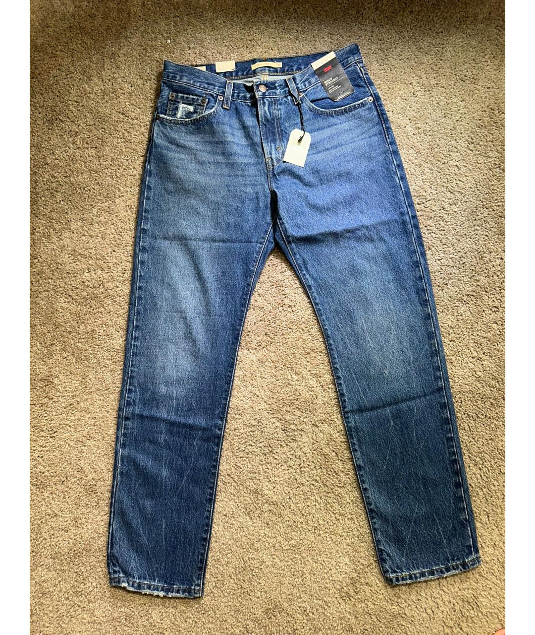 LEVI'S Синие хлопковые прямые джинсы, фото 6