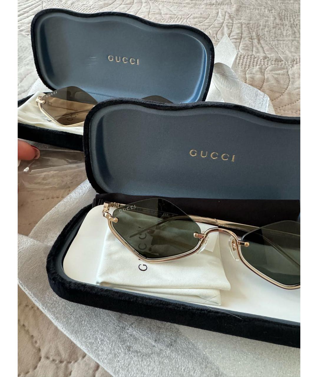 GUCCI Черные металлические солнцезащитные очки, фото 2