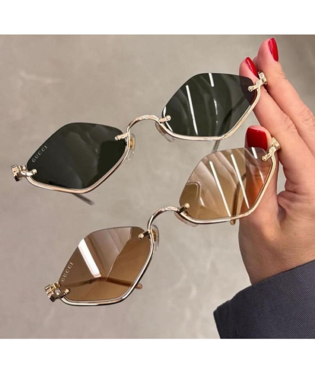 GUCCI Черные металлические солнцезащитные очки, фото 5